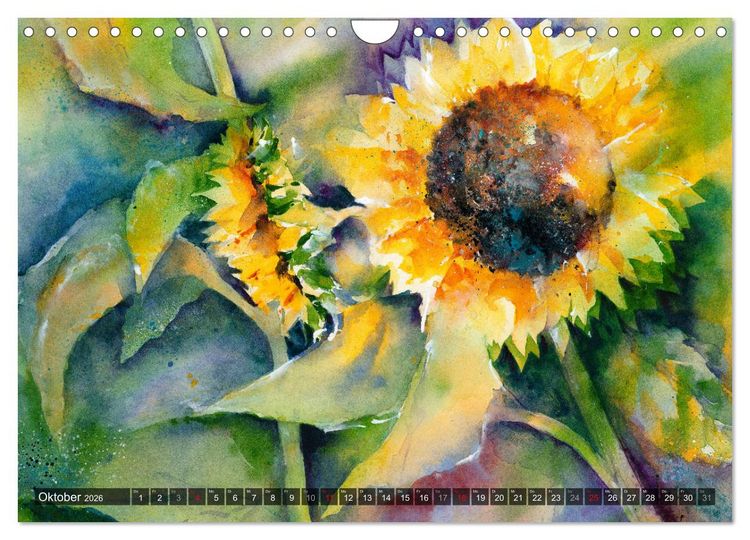 Produktbild: Garten Aquarelle (Wandkalender 2026 DIN A4 quer), CALVENDO Monatskalender