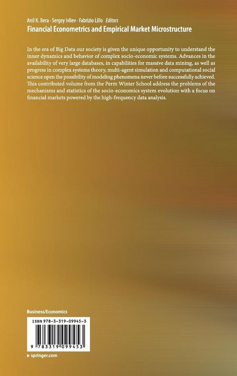 Produktbild: Financial Econometrics and Empirical Market Microstructure