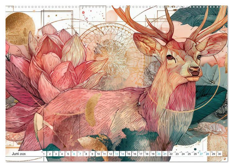 Produktbild: Bohemian Tierzauber (hochwertiger Premium Wandkalender 2026 DIN A2 quer), Kunstdruck in Hochglanz