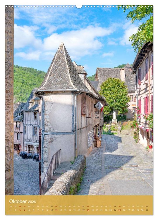 Produktbild: Conques - Via Podiensis (hochwertiger Premium Wandkalender 2026 DIN A2 hoch), Kunstdruck in Hochglanz