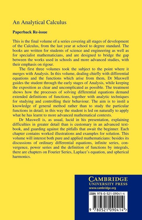 Produktbild: An Analytical Calculus