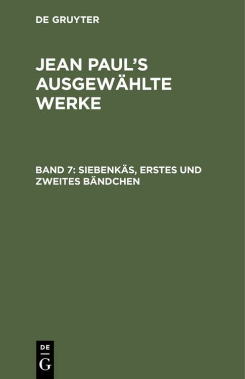 Produktbild: Siebenk&auml;s, erstes und zweites B&auml;ndchen