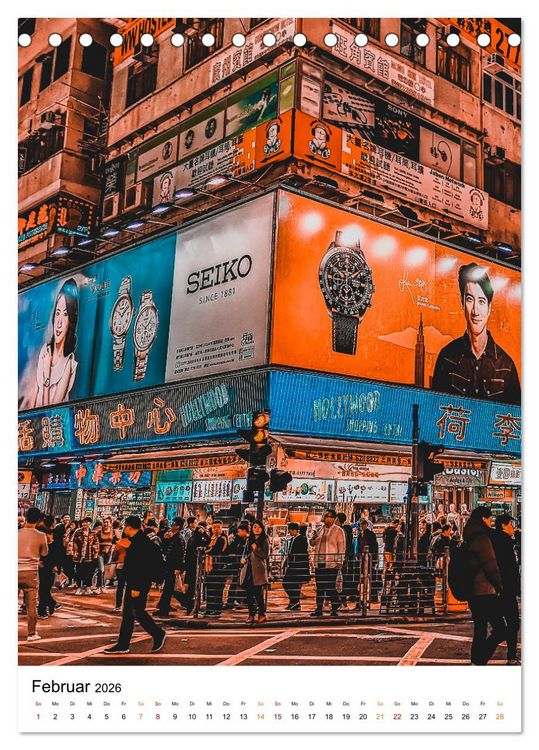 Produktbild: Hongkong Street live (Tischkalender 2026 DIN A5 hoch), CALVENDO Monatskalender