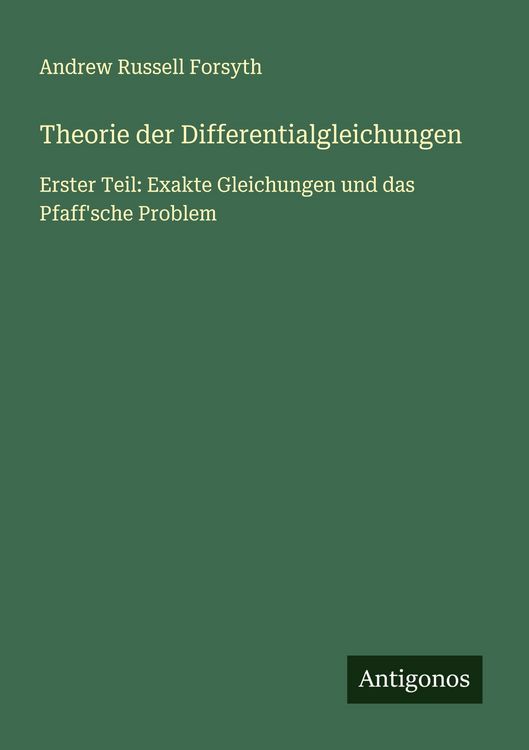 Produktbild: Theorie der Differentialgleichungen