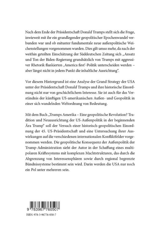 Produktbild: Trumps Amerika ̶ Eine geopolitische Revolution