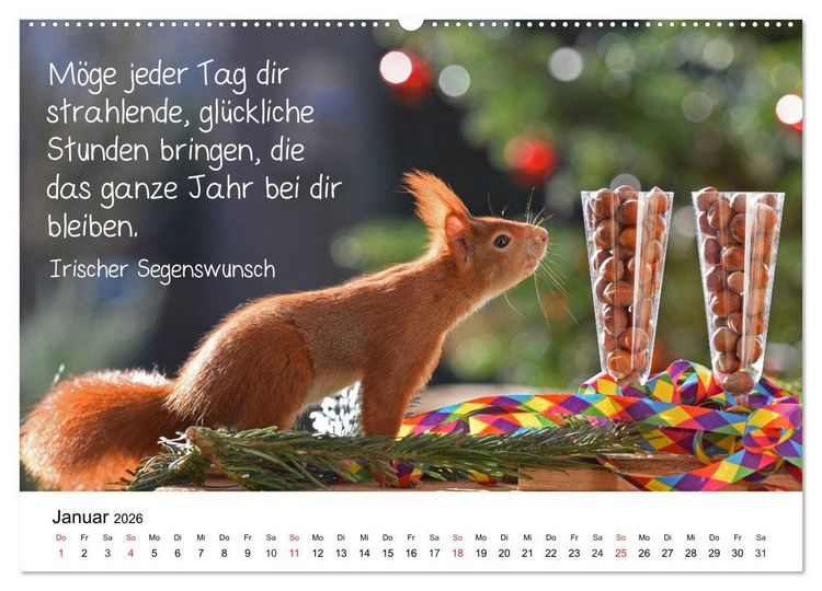 Produktbild: Der literarische Eichh&ouml;rnchen-Kalender (Wandkalender 2026 DIN A2 quer), CALVENDO Monatskalender