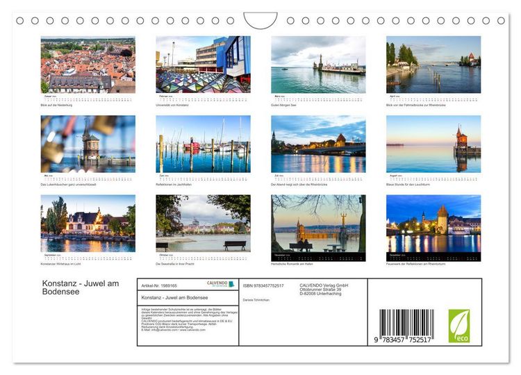 Produktbild: Konstanz - Juwel am Bodensee (Wandkalender 2026 DIN A4 quer), CALVENDO Monatskalender