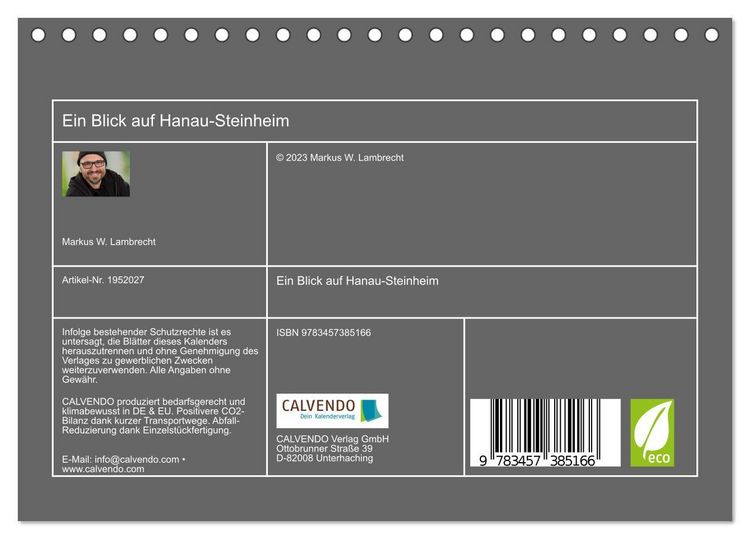 Produktbild: Ein Blick auf Hanau-Steinheim (Tischkalender 2026 DIN A5 quer), CALVENDO Monatskalender