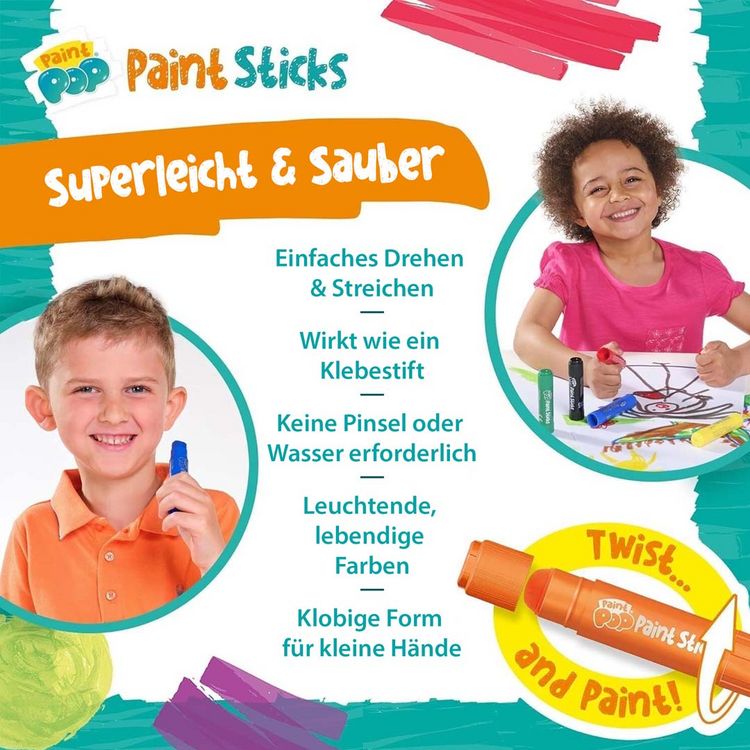 Produktbild: Paint Pop: Paint Sticks 6-Pack (klassische Farben)