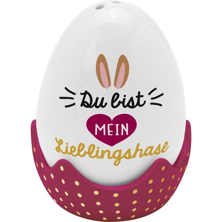 Eierbecher-Streuer-Set "Du bist mein Lieblingshase"