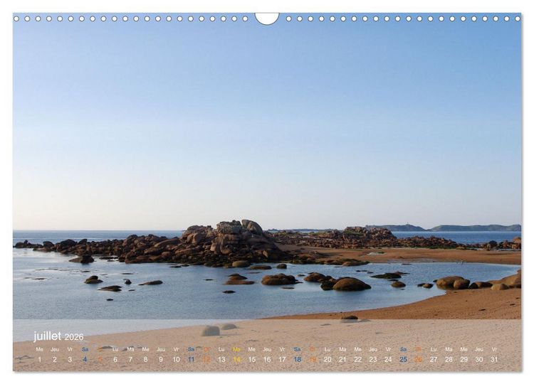 Produktbild: BRETAGNE La C&ocirc;te de granit rose (Calendrier mural 2026 DIN A3 vertical), CALVENDO calendrier mensuel