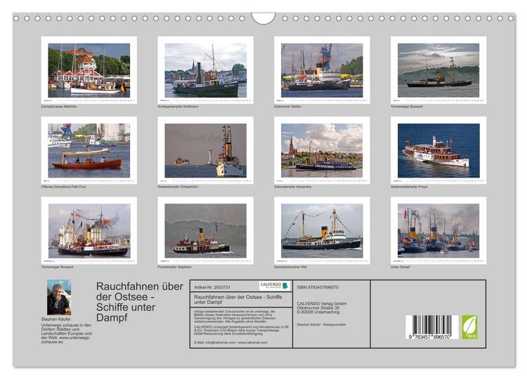 Produktbild: Rauchfahnen &uuml;ber der Ostsee - Schiffe unter Dampf (Wandkalender 2026 DIN A3 quer), CALVENDO Monatskalender