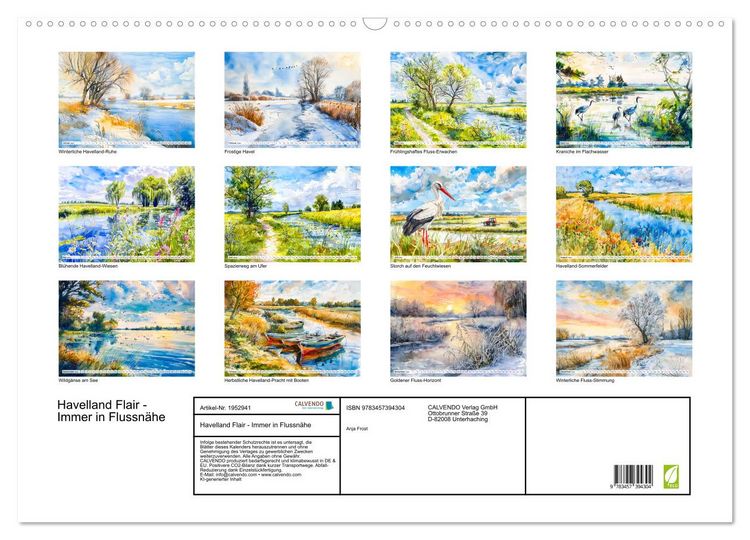 Produktbild: Havelland Flair - Immer in Flussn&auml;he (Wandkalender 2026 DIN A2 quer), CALVENDO Monatskalender