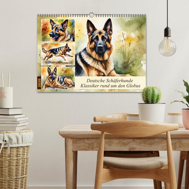 Produktbild: Deutsche Sch&auml;ferhunde - Klassiker rund um den Globus (Wandkalender 2026 DIN A3 quer), CALVENDO Monatskalender
