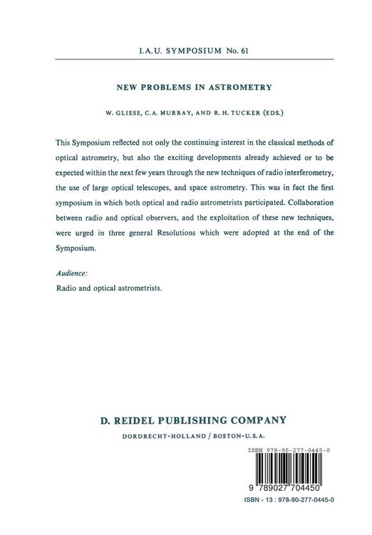 Produktbild: New Problems in Astrometry
