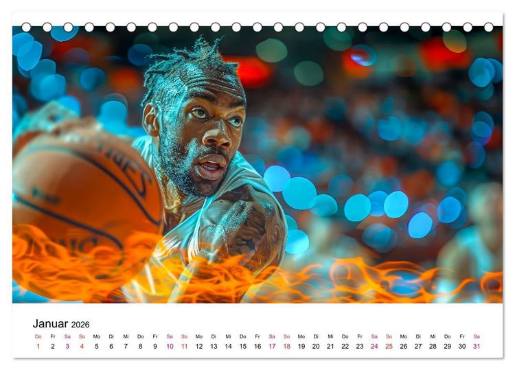 Produktbild: Basketball Erlebnisse (Tischkalender 2026 DIN A5 quer), CALVENDO Monatskalender