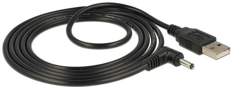Produktbild: Delock USB-Stromkabel USB-A Stecker, DC Stecker 3,5mm 1.50m Schwarz 83577