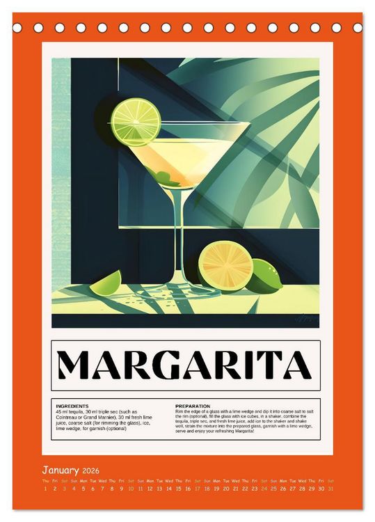 Produktbild: Classic Cocktails (Desk Calendar 2026 DIN A5 portrait), CALVENDO 12 Month DeskCalendar