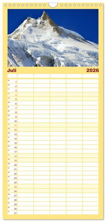 Produktbild: Familienplaner 2026 - Einzigartiges NEPAL mit 5 Spalten (Wandkalender, 21 x 45 cm) CALVENDO