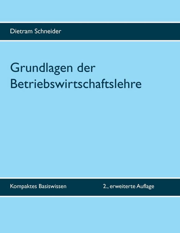 Produktbild: Grundlagen der Betriebswirtschaftslehre