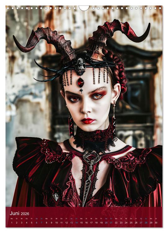 Produktbild: Teuflische Gothics - Gothic, Girls und H&ouml;rner (Wandkalender 2026 DIN A3 hoch), CALVENDO Monatskalender