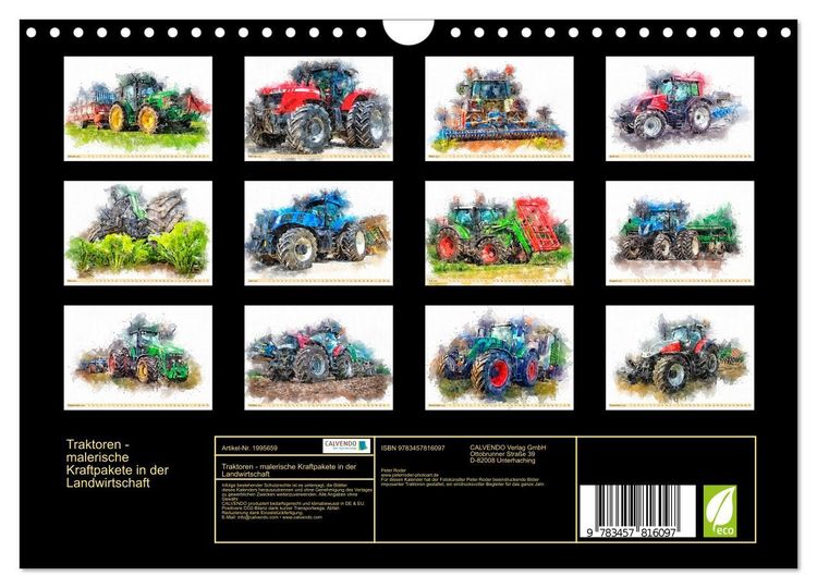 Produktbild: Traktoren - malerische Kraftpakete in der Landwirtschaft (Wandkalender 2026 DIN A4 quer), CALVENDO Monatskalender