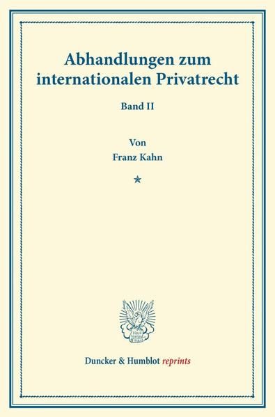 Produktbild: Abhandlungen zum internationalen Privatrecht.
