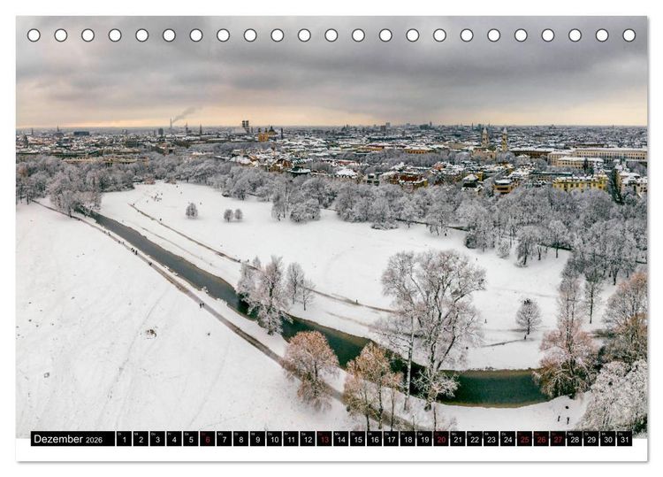 Produktbild: Mein M&uuml;nchen aus der Luft (Tischkalender 2026 DIN A5 quer), CALVENDO Monatskalender