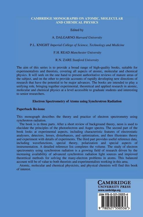 Produktbild: Electron Spectrometry of Atoms using Synchrotron Radiation