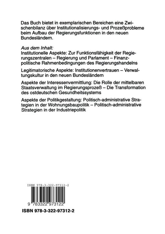 Produktbild: Regieren in den neuen Bundesl&auml;ndern