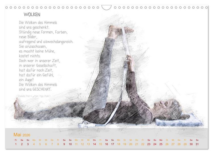 Produktbild: YOGA Inspirationen mit Texten zum Nachdenken (Wandkalender 2026 DIN A3 quer), CALVENDO Monatskalender