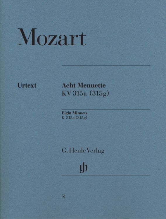 Produktbild: Wolfgang Amadeus Mozart - Acht Menuette KV 315a (315g)
