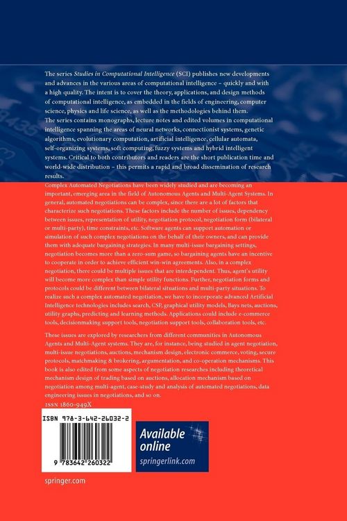 Produktbild: Advances in Agent-Based Complex Automated Negotiations