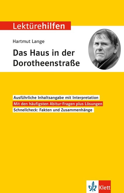 Produktbild: Lektürehilfen Hartmut Lange "Das Haus in der Dorotheenstraße