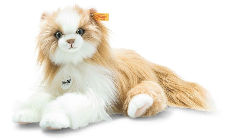 Produktbild: Steiff 099250 - Princess Katze, liegend, hellbraun/wei&szlig;, Pl&uuml;sch, 30 cm
