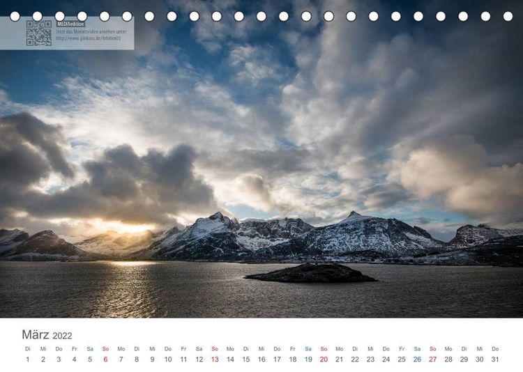 Produktbild: Lofoten - Stille Landschaften Norwegens (MEDIAedition) (Tischkalender 2022 DIN A5 quer)