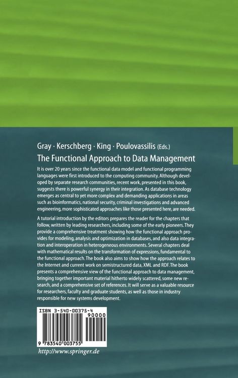 Produktbild: The Functional Approach to Data Management
