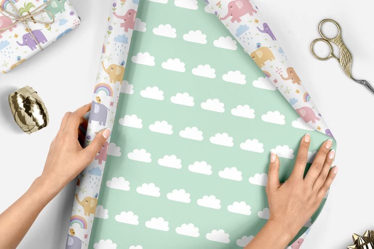 Produktbild: Geschenkpapier-Set f&uuml;r Kinder: Elefanten