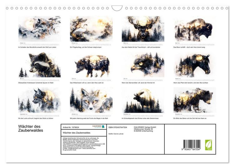 Produktbild: W&auml;chter des Zauberwaldes (Wandkalender 2026 DIN A3 quer), CALVENDO Monatskalender