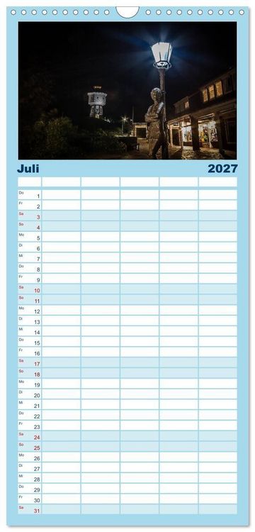 Produktbild: Familienplaner 2027 - Langeoog &ndash; Ein Herbst auf der Insel des Lebens mit 5 Spalten (Wandkalender, 21 x 45 cm) CALVENDO