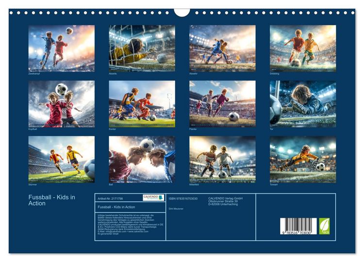 Produktbild: Fussball - Kids in Action (Wandkalender 2026 DIN A3 quer), CALVENDO Monatskalender