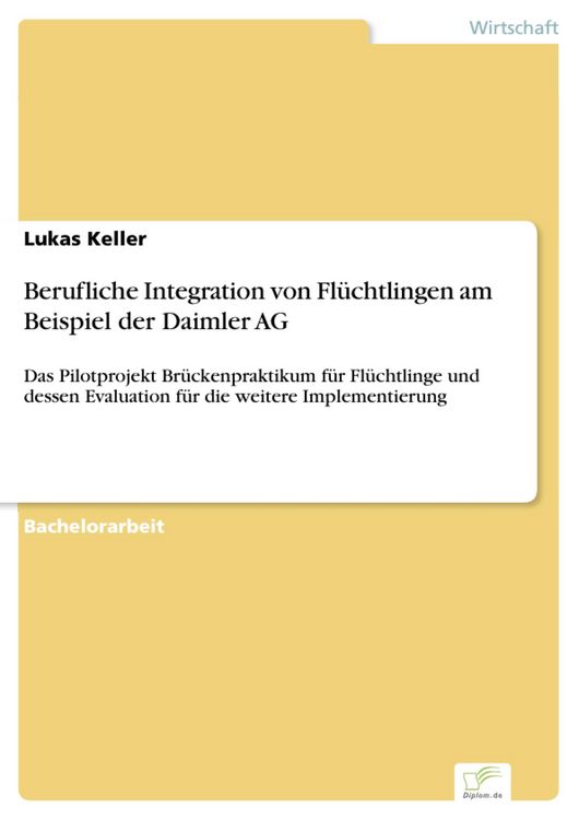 Produktbild: Berufliche Integration von Fl&uuml;chtlingen am Beispiel der Daimler AG
