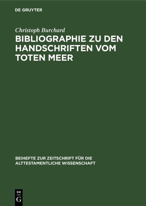 Produktbild: Bibliographie zu den Handschriften vom Toten Meer