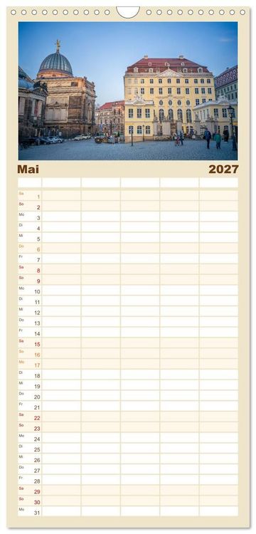Produktbild: Familienplaner 2027 - Dresden - Sachsens Perle an der Elbe mit 5 Spalten (Wandkalender, 21 x 45 cm) CALVENDO