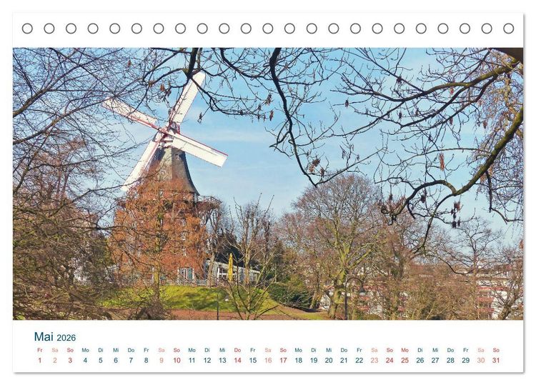 Produktbild: Moin aus Bremen. Herzlich willkommen in unserem Dorf mit Stra&szlig;enbahn (Tischkalender 2026 DIN A5 quer), CALVENDO Monatskalender