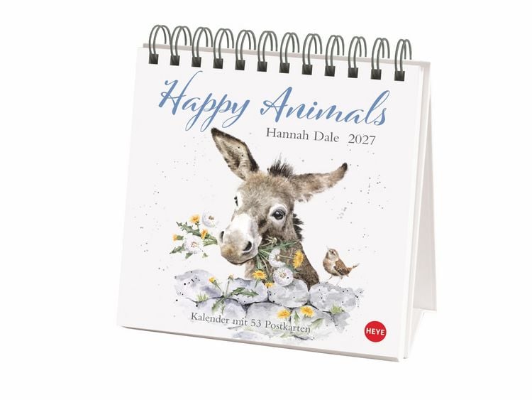 Produktbild: Hannah Dale: Happy Animals Premium-Postkartenkalender 2027