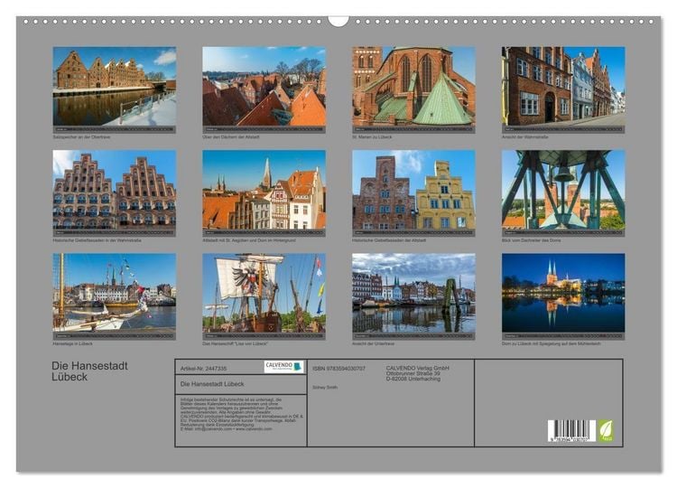 Produktbild: Die Hansestadt L&uuml;beck (Wandkalender 2027 DIN A2 quer), CALVENDO Monatskalender