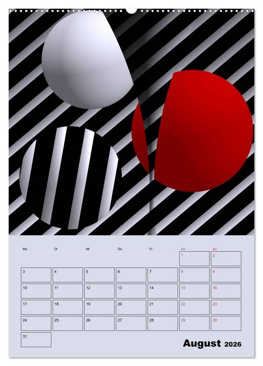 Produktbild: OpArt und mehr (Wandkalender 2026 DIN A2 hoch), CALVENDO Monatskalender