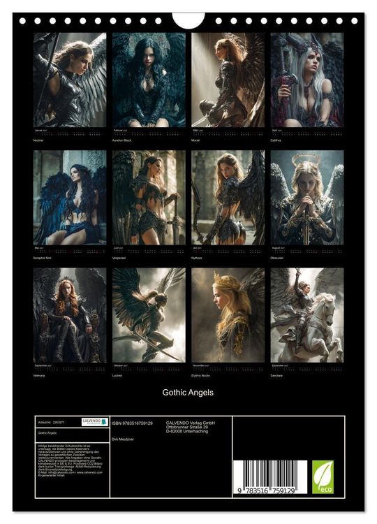 Produktbild: Gothic Angels (Wandkalender 2027 DIN A4 hoch), CALVENDO Monatskalender