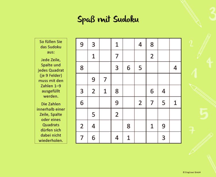 Einfache Sudokus für Senioren, die Spaß machen. Rätsel-Spaß, Beschäftigung und Gedächtnistraining für Senioren. Auch mit Demenz. Großdruck.